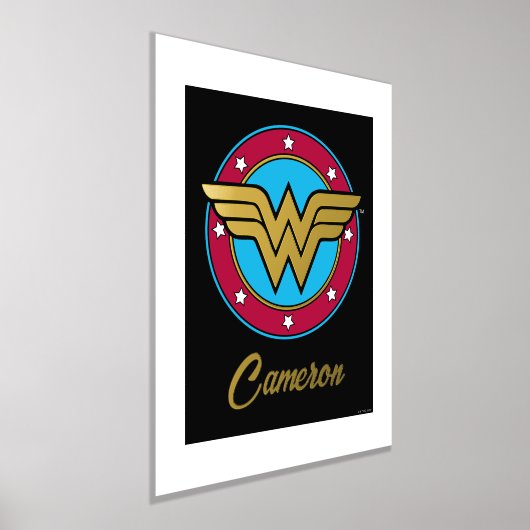 女疑問に思 |円と星のロゴ 箔ポスター (レイダウン)