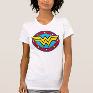 女疑問に思  円と星のロゴ Tシャツ