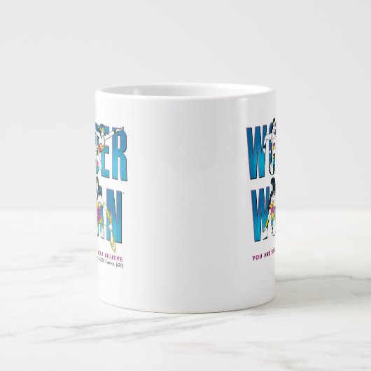 女疑問に思「君は君より強い信じ」 ジャンボコーヒーマグカップ (正面)