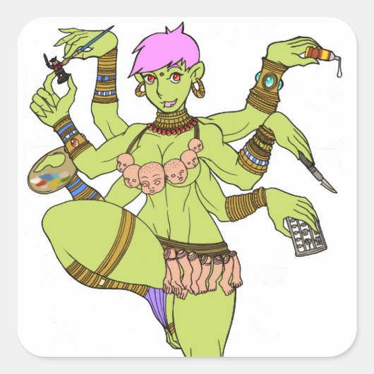 女神かずずステッカー スクエアシール (正面)