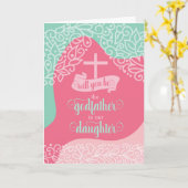 女神がピンクとシーグリーンの娘を求める カード (黄色い花)