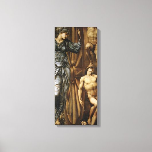 女神が運の歯車を回す（バーヌ・ジョーンズ） キャンバスプリント (正面)