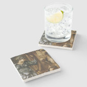 女神が運の歯車を回す(バーヌ・ジョーンズ) ストーンコースター (横)