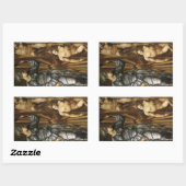 女神が運の歯車を回す（バーヌ・ジョーンズ） 長方形シール (シート)