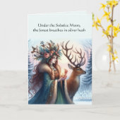 女神と鹿の冬賛美の至カード カード (黄色い花)