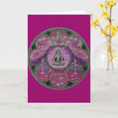 女神のタラの曼荼羅の挨拶状 カード (黄色い花)