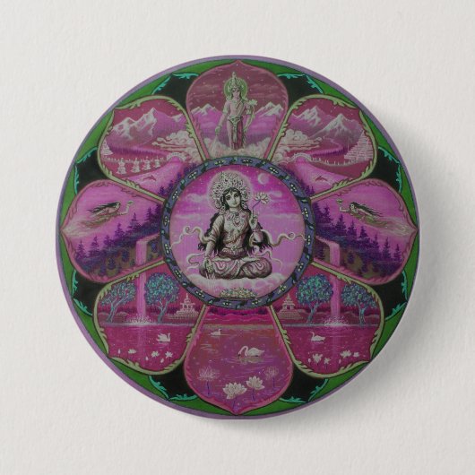 女神のタラの曼荼羅 缶バッジ (正面)