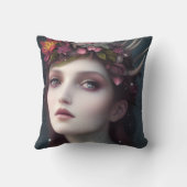 女神の冬のファンタジーフローラポートレート クッション (裏面)