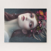 女神の冬のファンタジーフローラポートレート ジグソーパズル (横)