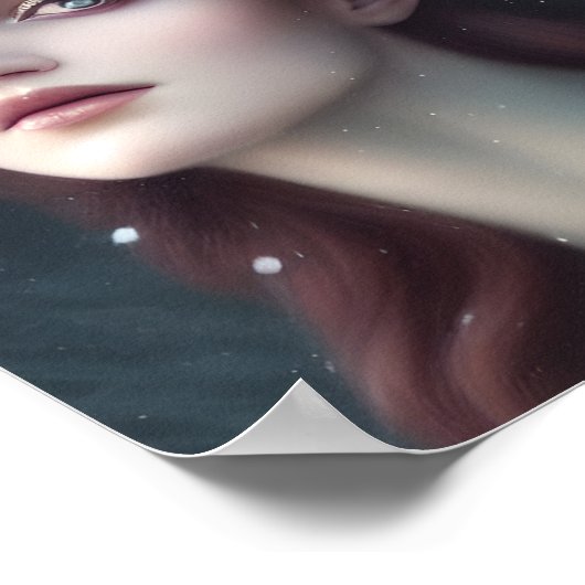 女神の冬のファンタジーフローラポートレート ポスター (角)