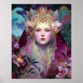 女神の女王ファンタジー壁画アートプリント ポスター (正面)