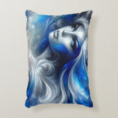 女神の女神の白い青の頭2月 –  アクセントクッション (正面(垂直))