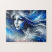 女神の女神の白い青の頭2月 –  ジグソーパズル (横)