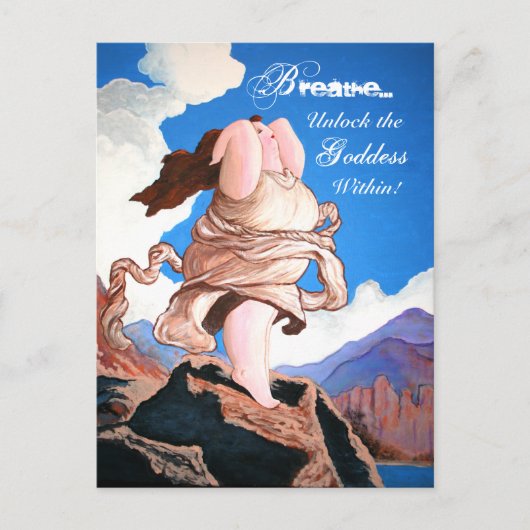 「女神の心を解き放て」はがき ポストカード (正面)