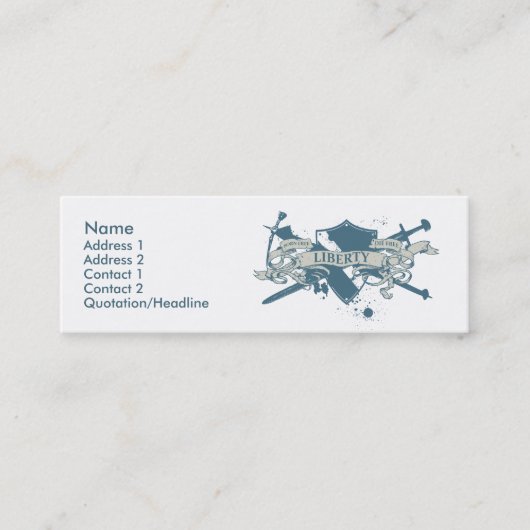 女神の盾のプロフィールカード スキニー名刺 (正面)