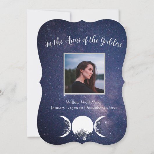 女神の葬式カード異教のの手に 招待状 (正面)