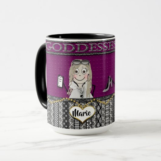 女神の規則- 2人のガールフレンド-ナースかかかと マグカップ (正面左)