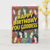 女神の誕生日アートカード カード (黄色い花)