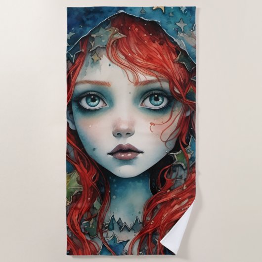 女神の賛美 ビーチタオル (正面)