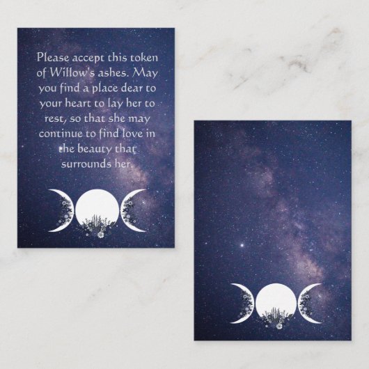 女神の遺骨カードの腕に ノートカード (正面/裏面)