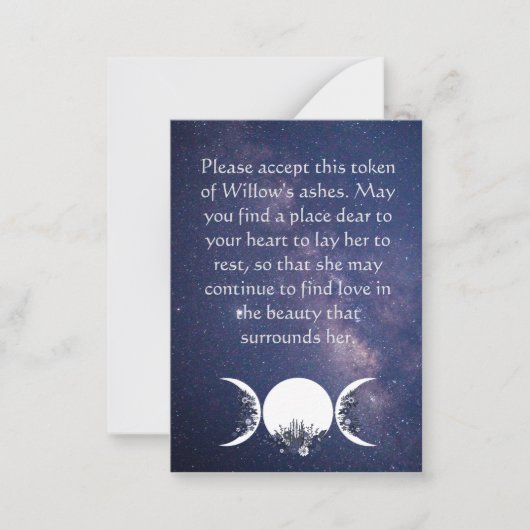 女神の遺骨カードの腕に ノートカード (正面)