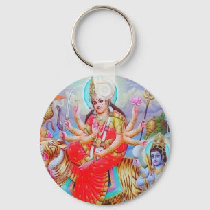 女神のDurga Jiの絵画 キーホルダー