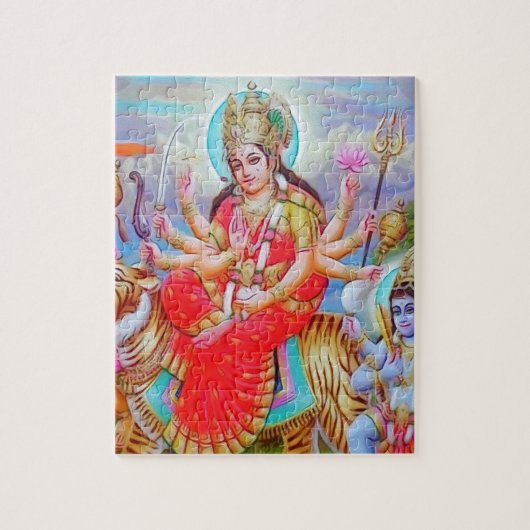 女神のDurga Jiの絵画 ジグソーパズル (縦)