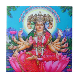 女神のGayatri Deviの神 タイル