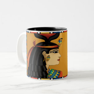女神のHathorのエジプトのマグ ツートーンマグカップ