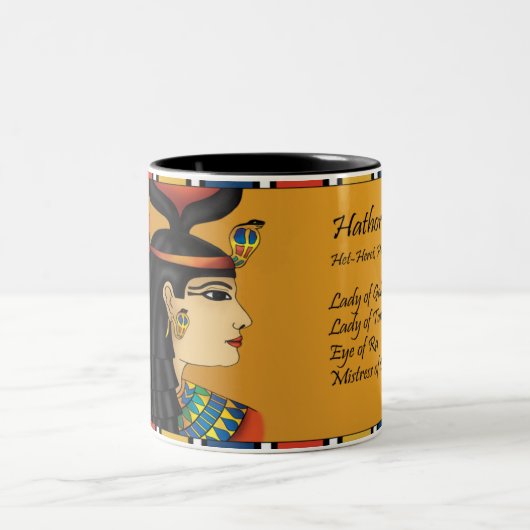 女神のHathorのエジプトのマグ ツートーンマグカップ (中央)