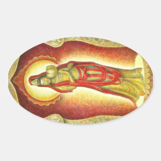 女神のKuanのインのはす 楕円形シール (正面)
