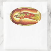 女神のKuanのインのはす 楕円形シール (バッグ)