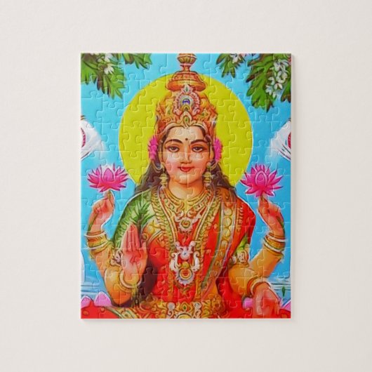 女神のLakshmiの不要品のDiwaliの絵画 ジグソーパズル (縦)