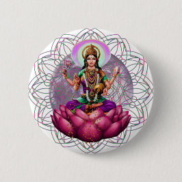 女神のLakshmiの曼荼羅 缶バッジ