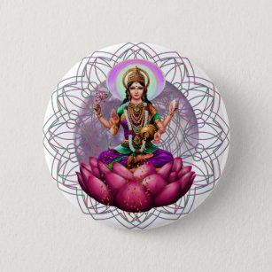 女神のLakshmiの曼荼羅 缶バッジ