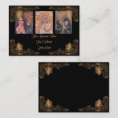 女神アートブラックと金ゴールドbyルネ・ラヴォワ 名刺 (正面/裏面)