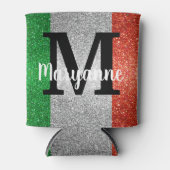 女神イタリアングリッターイタリア国旗の色誕生日 缶クーラー (正面)