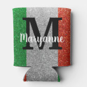 女神イタリアングリッターイタリア国旗の色誕生日 缶クーラー (裏面)
