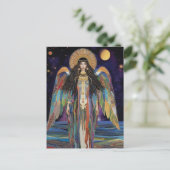 女神イナンナ アヌンナキ スターフェミニンアートヌーボー ポストカード (スタンド正面)