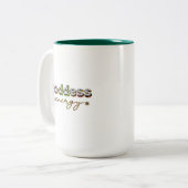 女神エネルギー(カラフル) ツートーンマグカップ (正面左)