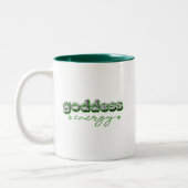 女神エネルギー（緑） ツートーンマグカップ (左)