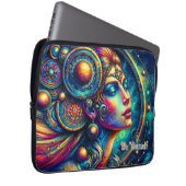 女神カラフルヘッドラウンドジュエリーマーチ –  ラップトップスリーブ (正面右)