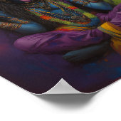 女神カリ抽象芸術レインボーポートレート絵を描ズ ポスター (角)