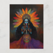 女神カーリー サルレアル レインボー ポートレート 絵画 アート ポストカード (正面)