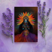 女神カーリー サルレアル レインボー ポートレート 絵画 アート ポストカード