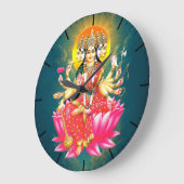 女神ガヤトリデヴィヒンドゥー教の神 ラージ壁時計 (傾斜)