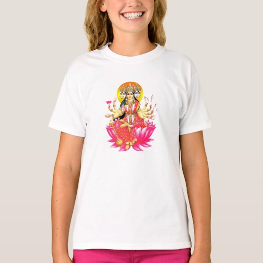 女神ガヤトリデヴィヒンドゥー教の神 Tシャツ (正面)