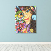 女神ガール(妖精の国魔法のスカイ) キャンバスプリント (インサイチュ (ウッドフロア))