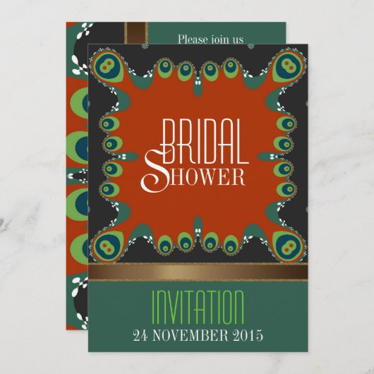 女神クリスマスブライダルシャワーへの招待 招待状 (正面/裏面)