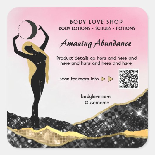 *~*女神グラデーションピンクの意思魔法AP24 スクエアシール (正面)